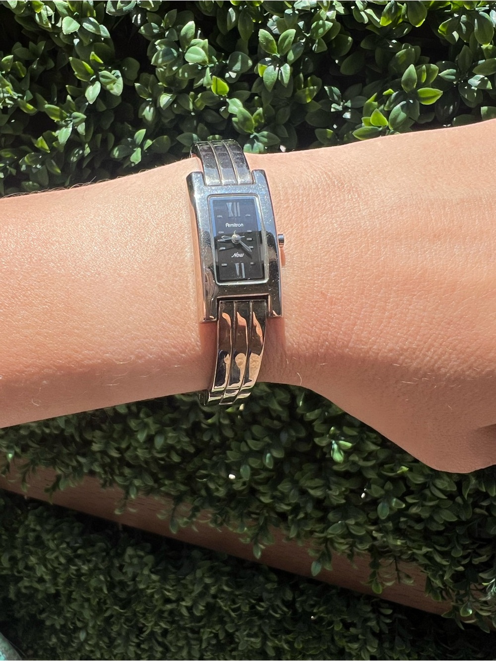 Vintage Armitron Now 75/2625 Silver Tone Quartz Women's Watch Sz. 6 1/2"